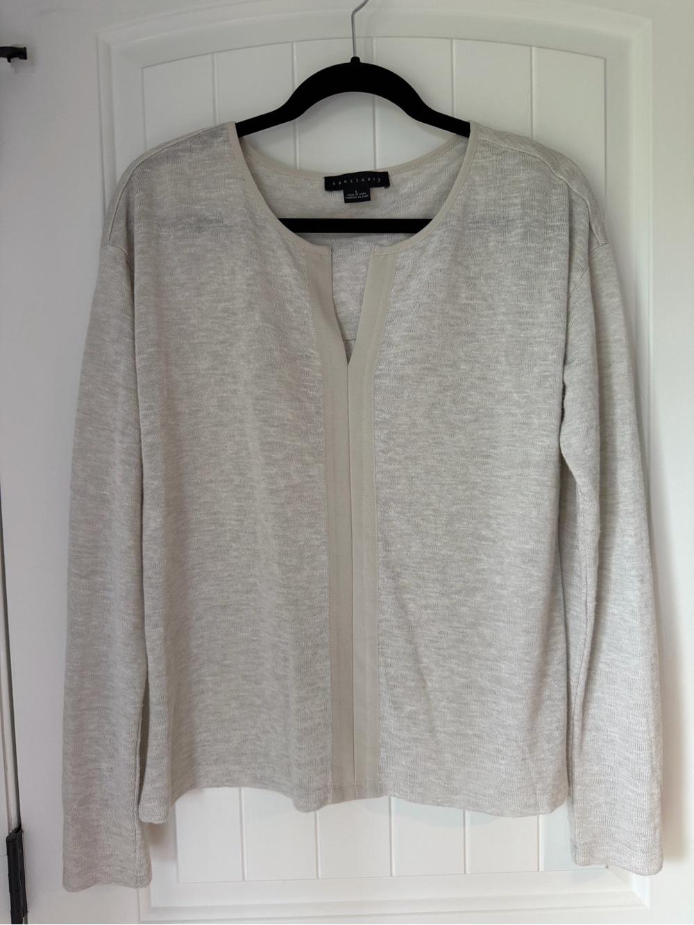 Sanctuary Cream Lightweight Open-Front Sweater Size L